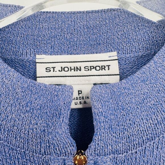 St. John Sport Size P 2 Purple Santana Knit Long Sleeve Zip Up Jacket Coat - Picture 6 of 8